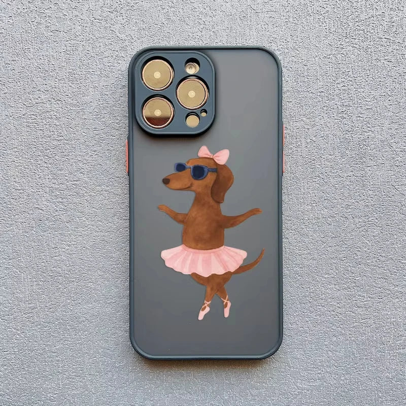 Funny Dancing Dachshund Sausage Dog Phone Case For Samsung Galaxy S26 S25 Ultra S24 S23 FE S22 S21 Plus S20 A56 A55 A54 Cover