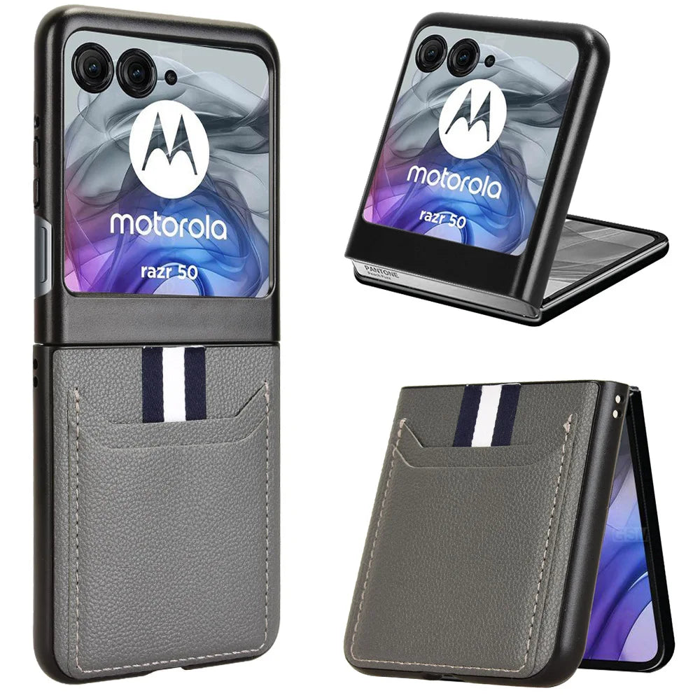 PU Leather Case for Motorola Moto Razr 70 60 50 40 Ultra Razr+ Plus 2026 2025 2024 Card Holder Lightweight Protective Cover