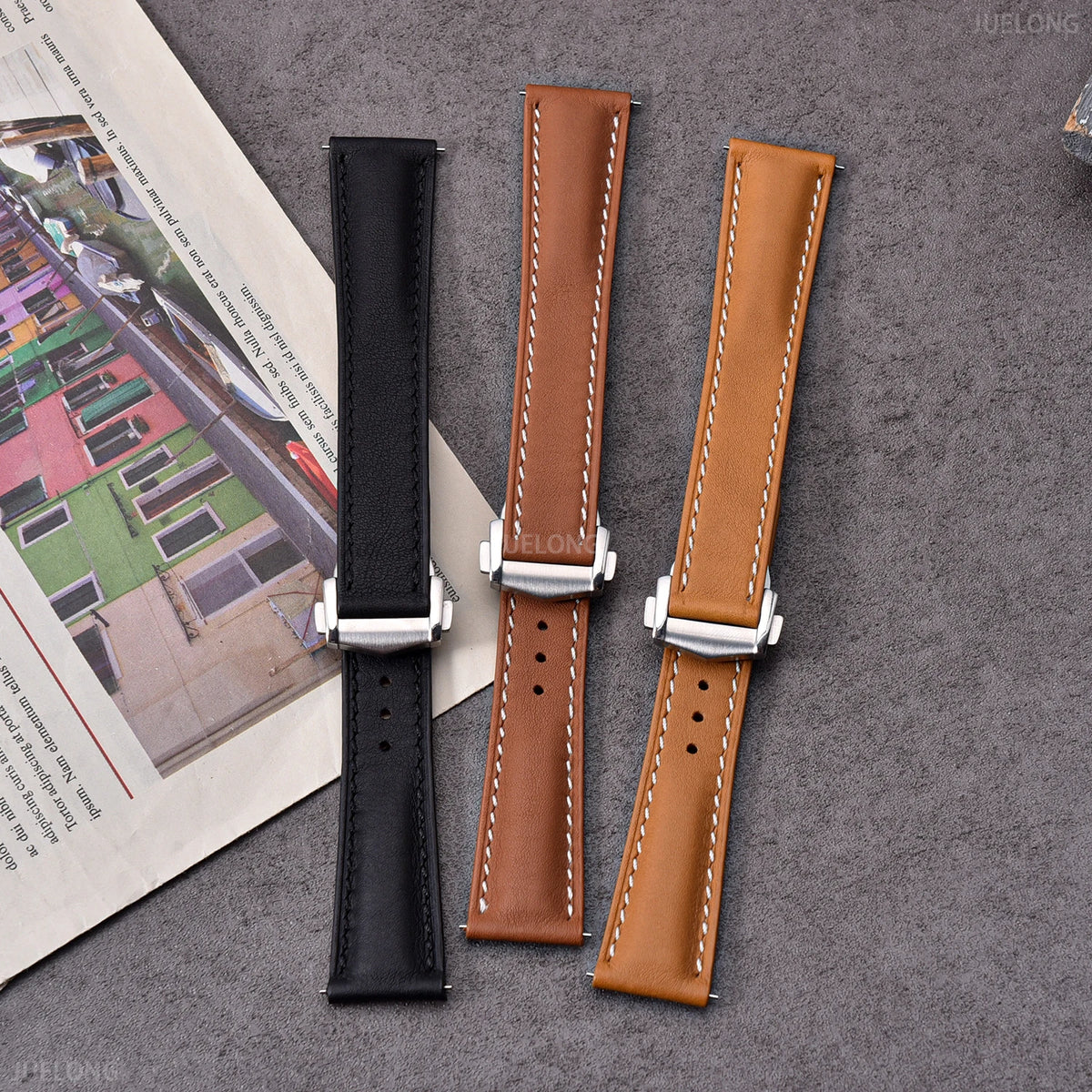 Retro Leather Watch Strap 20mm 22mm Quick Release Smooth Leather Watchband Men Women Watch Band Accessories