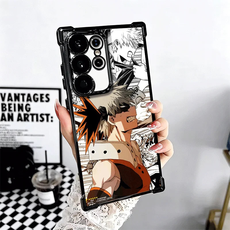MHA My Hero Bakugou Katsuki Plating Phone Case For Samsung Galaxy S25 S26 Edge S24 S23 Ultra S22 S21 Plus S20 FE Anti-Fall Prote