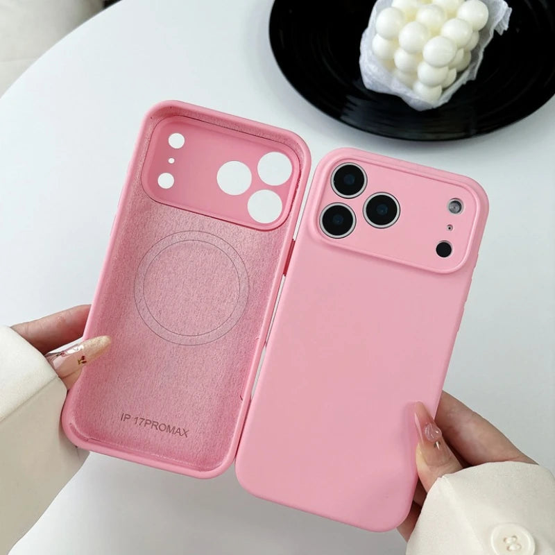 Magnetic Original Liquid Silicone Phone Case For iPhone 17 16 15 14 13 Pro Max 17Pro Air For Magsafe Wireless Cases Soft Cover