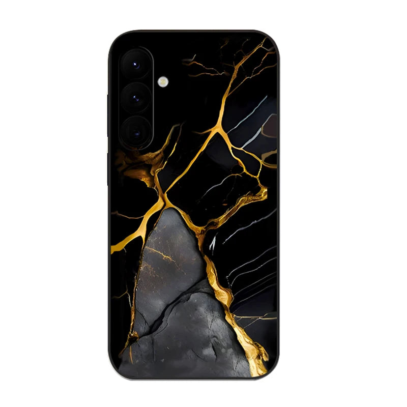 Marble Case For Samsung Galaxy S24 S23 S22 Ultra S21 S20 FE A15 A25 A55 A35 A26 A54 5G A16 A36 A56 S25 Watercolor Silicone Cover
