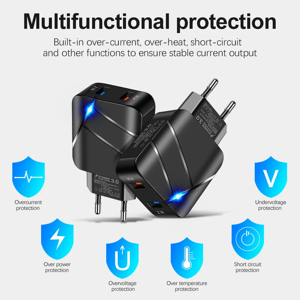 AIXXCO USB PD Quick Charge 28W 40W USB Charger QC3.0 2A Fast Wall Charger Mobile Phone Charger for Samsung Xiaomi iPhone 12