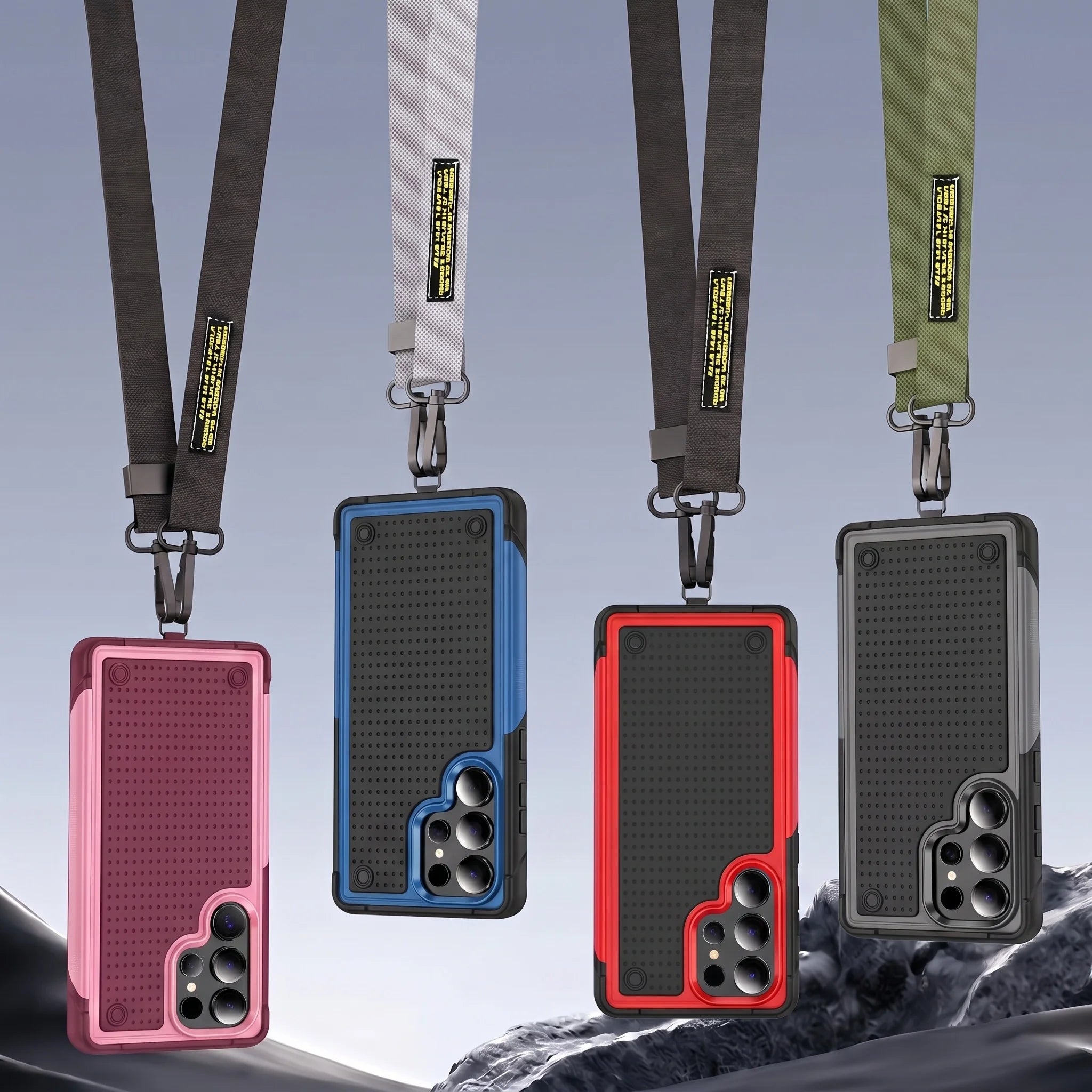 Anti-Slip Armor Protection Lanyard Holder Case for Samsung Galaxy S21 Ultra S 21 Plus S21 FE S21Ultra