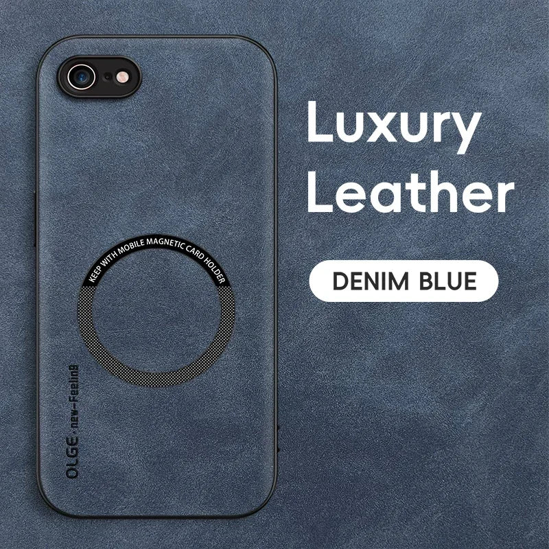 Magnetic Retro Leather Case For iPhone 16E 7 8 Plus SE 2020 2022 iPhone8 Plus Wireless Charging Phone Case Cover