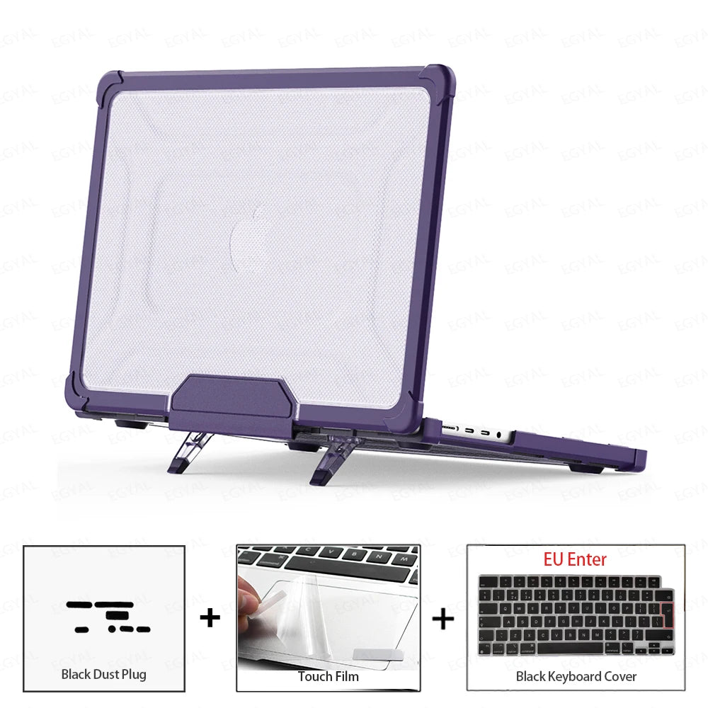 Laptop Case for MacBook Air 15 2025 Cover with Dustproof Plug & Touch Film & Keyboard Cover for MacBook Air Pro M1 M2 M3 M4 Case
