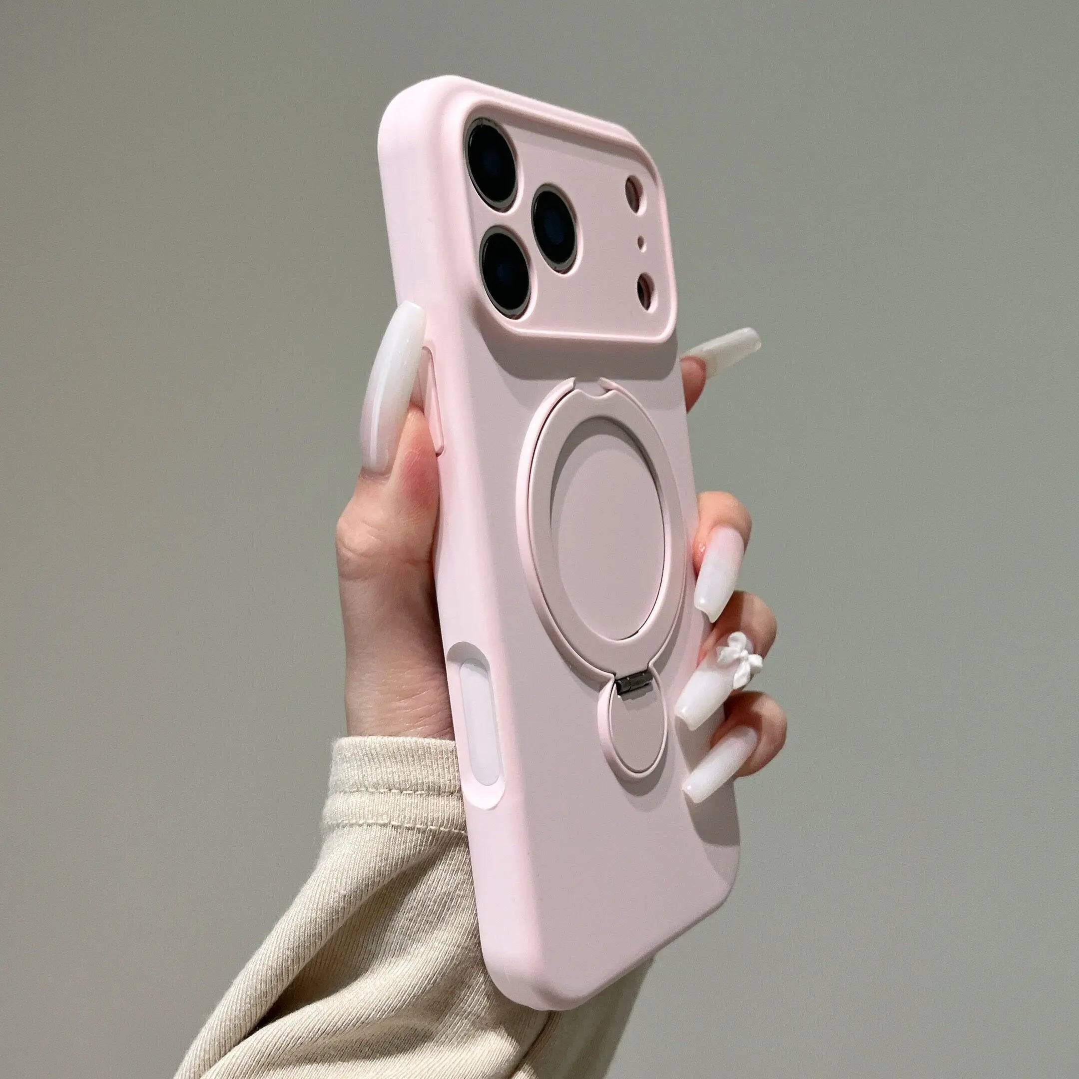 360° Rotate Fold Magnetic Ring Holder Stand Phone Case For iPhone 17 Pro Max Air 15 13 14 16 Magsafe Soft Liquid Silicone Cover