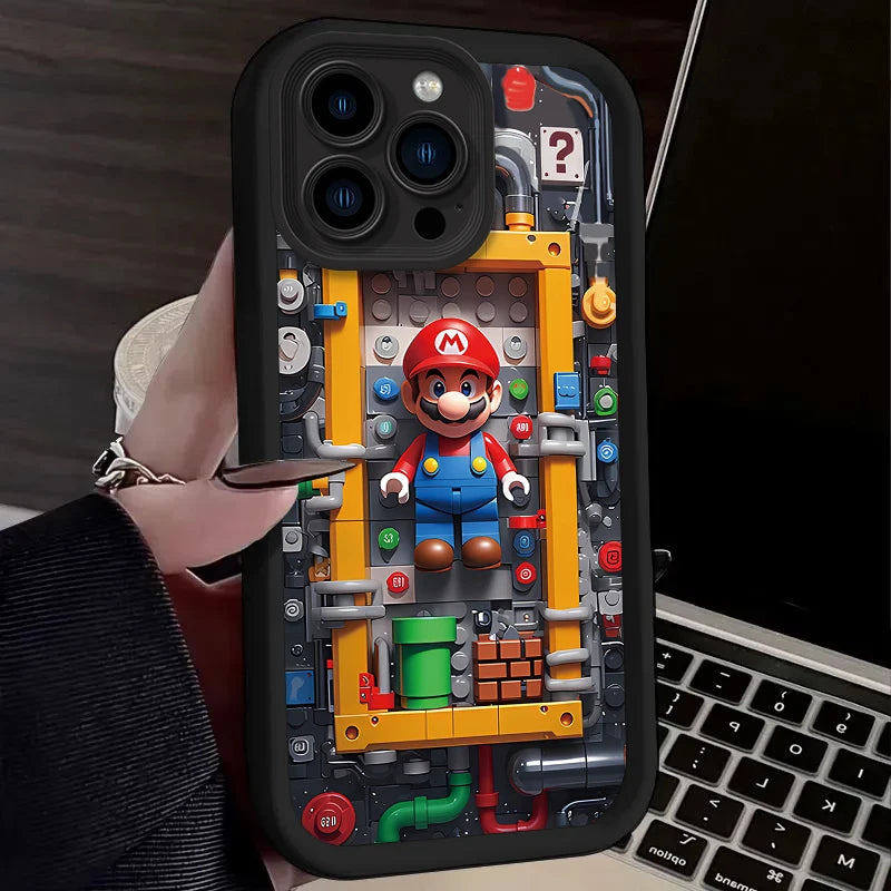 Soft Phone Case For iPhone 17 Air 15 16 16E 14 13 12 11 Pro Max X XS X S Max XR SE 2020 SE4 7 8 Building Blocks M-Marios Cover