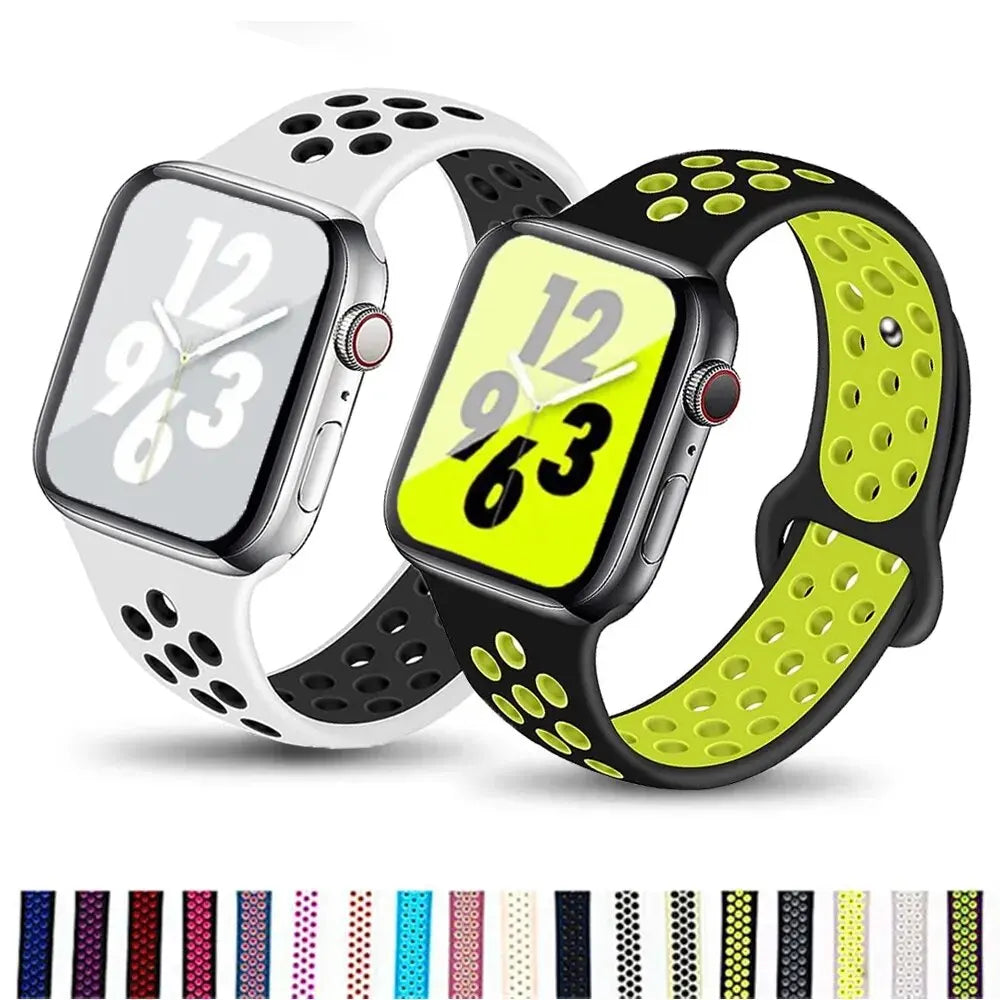 Sport Strap For Apple Watch band 44mm 40mm 49mm 45mm 41mm 42mm Breathable bracelet correa iWatch Series Ultra 4 12 11 10 9 8 SE