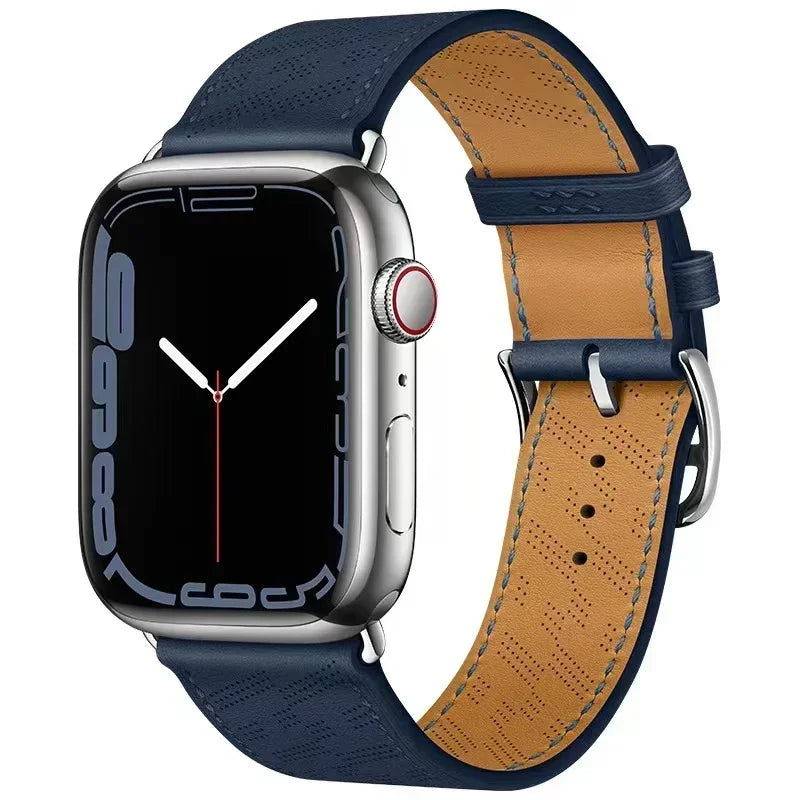 Genuine Leather Bracelet Strap For Apple Watch Band 45mm 49mm 41mm 44mm 42mm 46mm Leather Wristband iWatch Ultra 11 10 9 8 7 6 5
