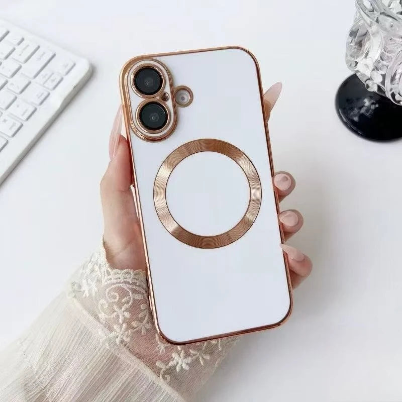 Luxury Plating For Magsafe Magnetic Phone Case For Samsung Galaxy S26 Ultra S25 Edge S24 S23 S22 S21 S20 FE S10 Plus Soft Cover