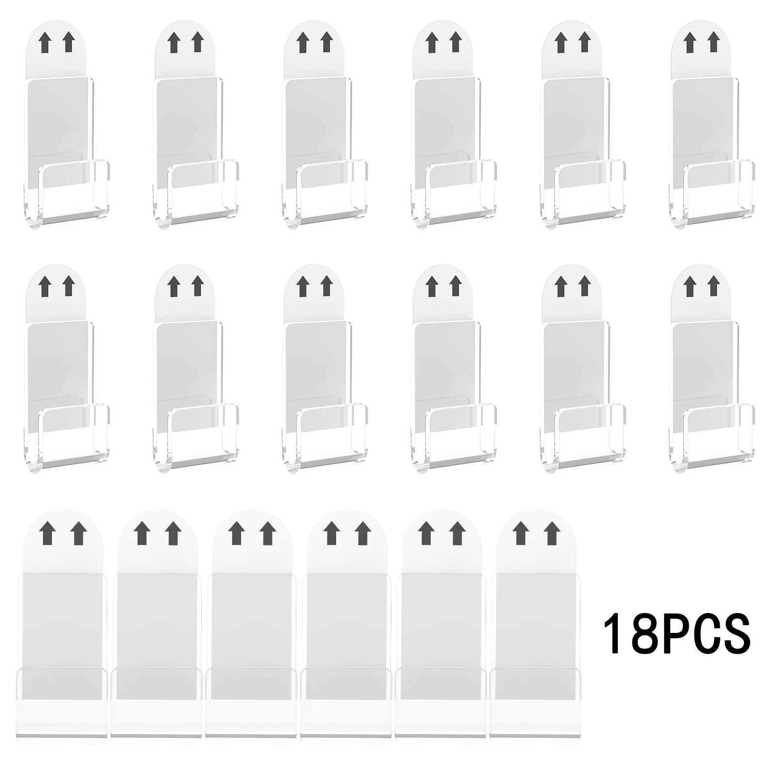 18Pcs Records Holder Acrylic Wall Mount Self Adhesive Album Disc Show Rack Clear Vinyl Display No Drill Storage Floating Shelf
