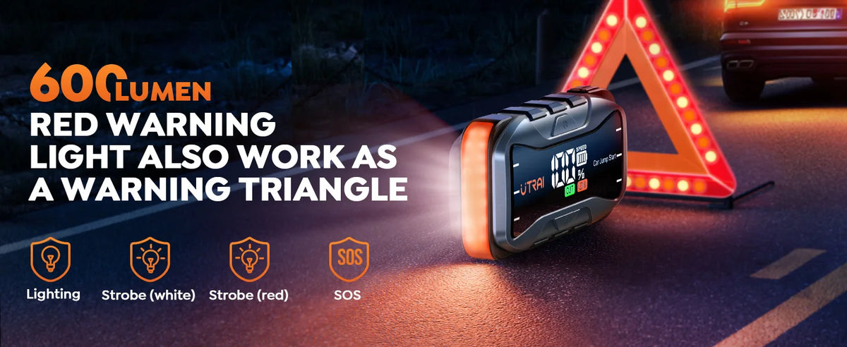 UTRAI  27000mAh Car Jump Starter Power Bank 6000A Car Booster Auto Emergency Starting Device Jump Start for Petrol Diesel