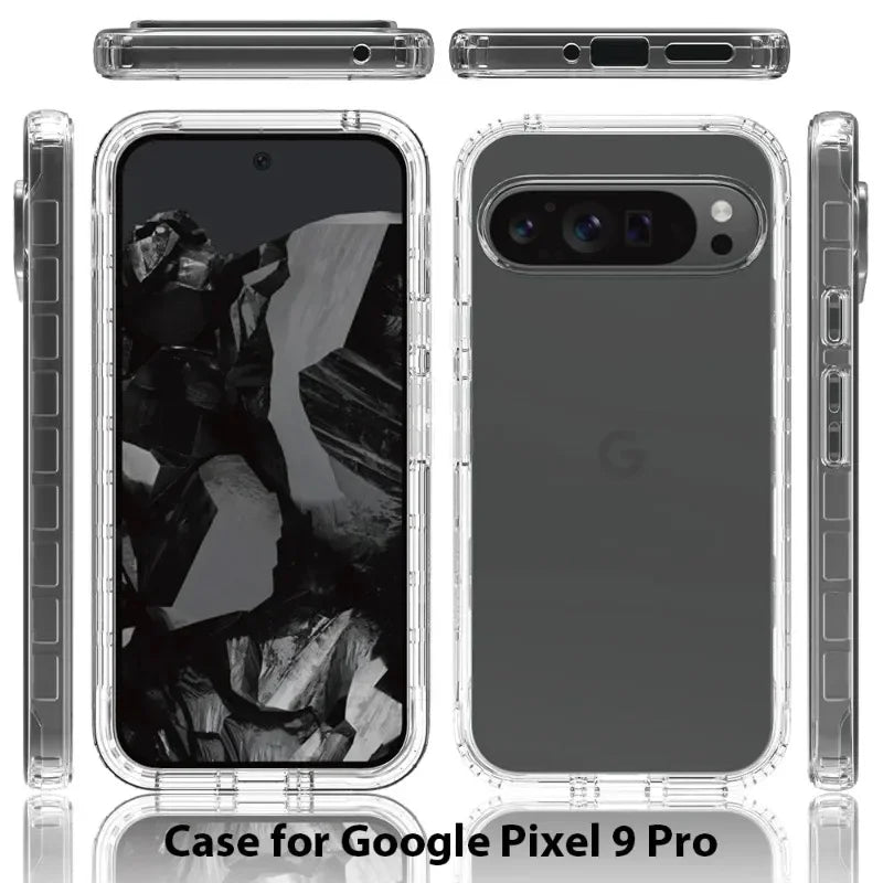 Luxury Clear Screen 360° Full Body Phone Case for Google Pixel 10 9 Pro XL Shockproof Soft Film Front Frame Hard Protection Cell