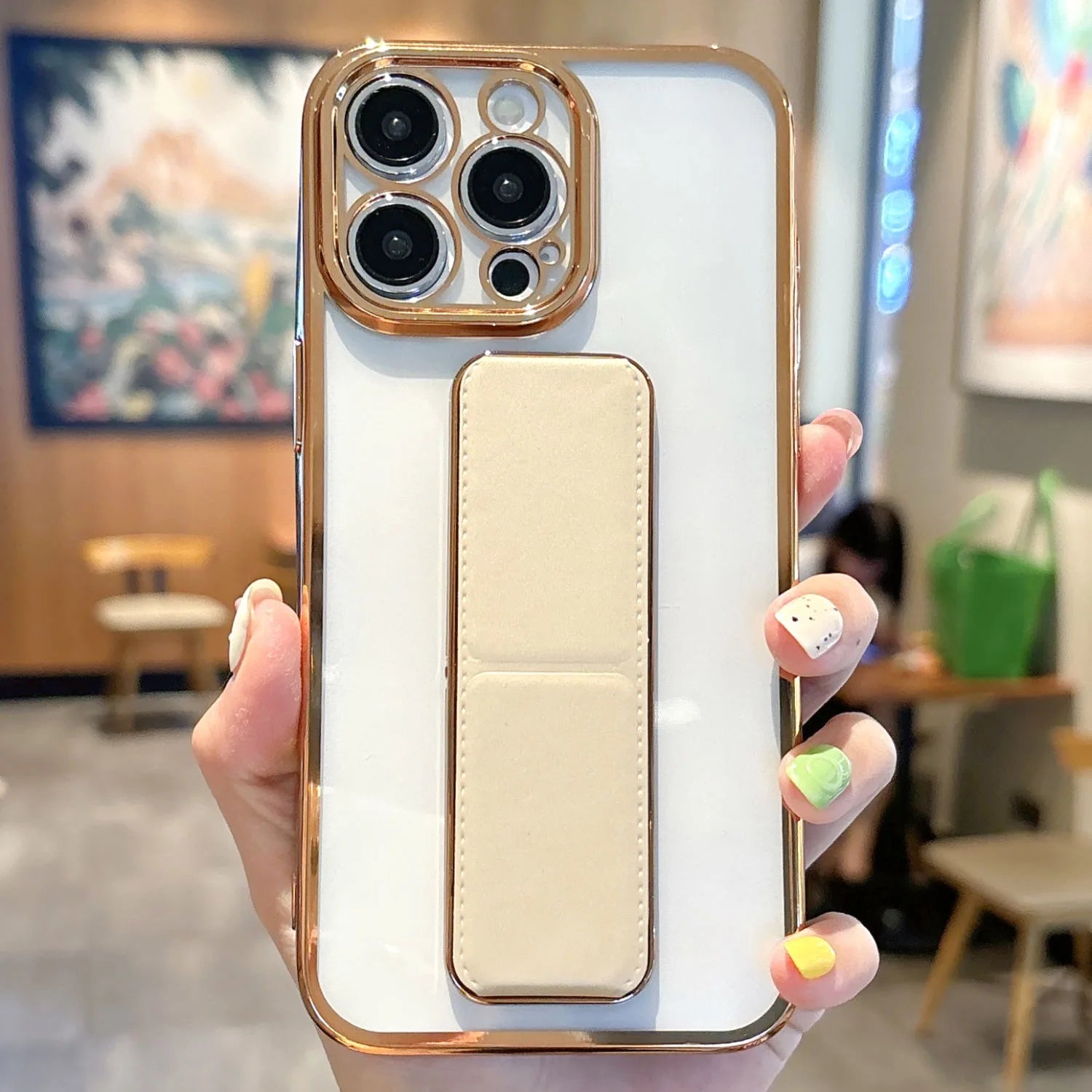 For iPhone 16 15 14 13 Pro Max Case Wrist Strap Magnetic Stand Kickstand Silicone Soft Protective Case for iPhone 17 Air Support