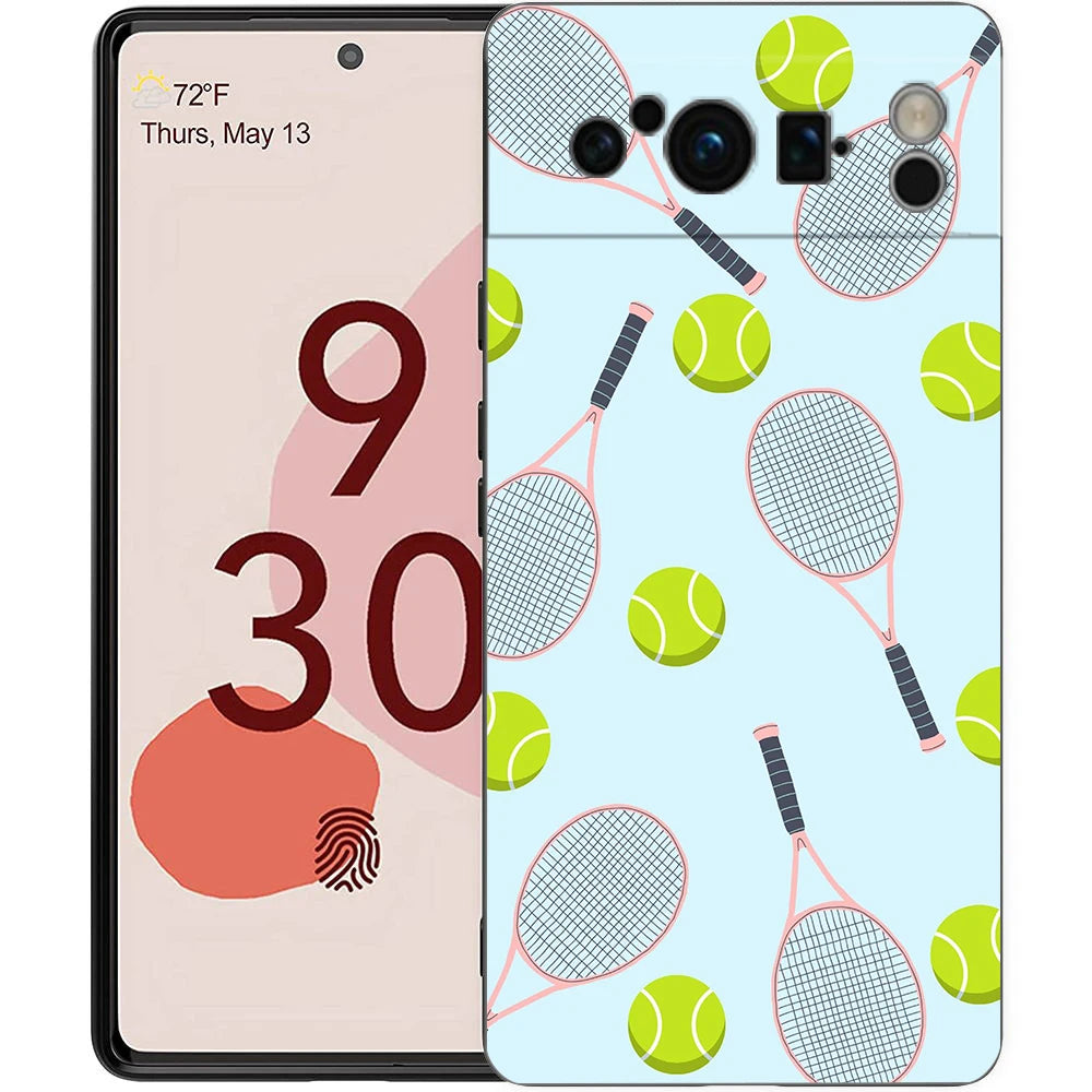 Sport Tennis Phone Case For Google Pixel 10A 10 9 8 7 6 Pro XL 9A 8A 6A 7A 5G Soft Shockproof TPU Black Cover