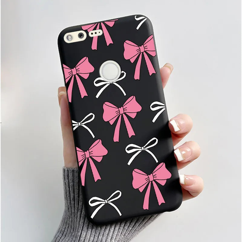 Luxury Cute Love Rabbit Cartoon Funny Case For Google Pixel XL Pixel1 1 XL Black Silicone Soft Phone Case Protective Back Cover