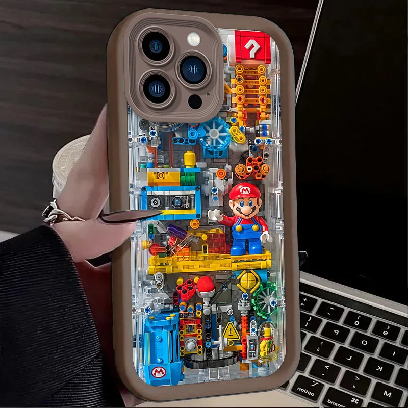 Soft Phone Case For iPhone 17 Air 15 16 16E 14 13 12 11 Pro Max X XS X S Max XR SE 2020 SE4 7 8 Building Blocks M-Marios Cover