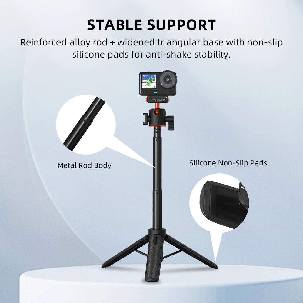 Flymile Action 6 Extendable Tripod Selfie Stick With Quick-release Base for DJI OSMO Action 6 Accessories Vlog Handle