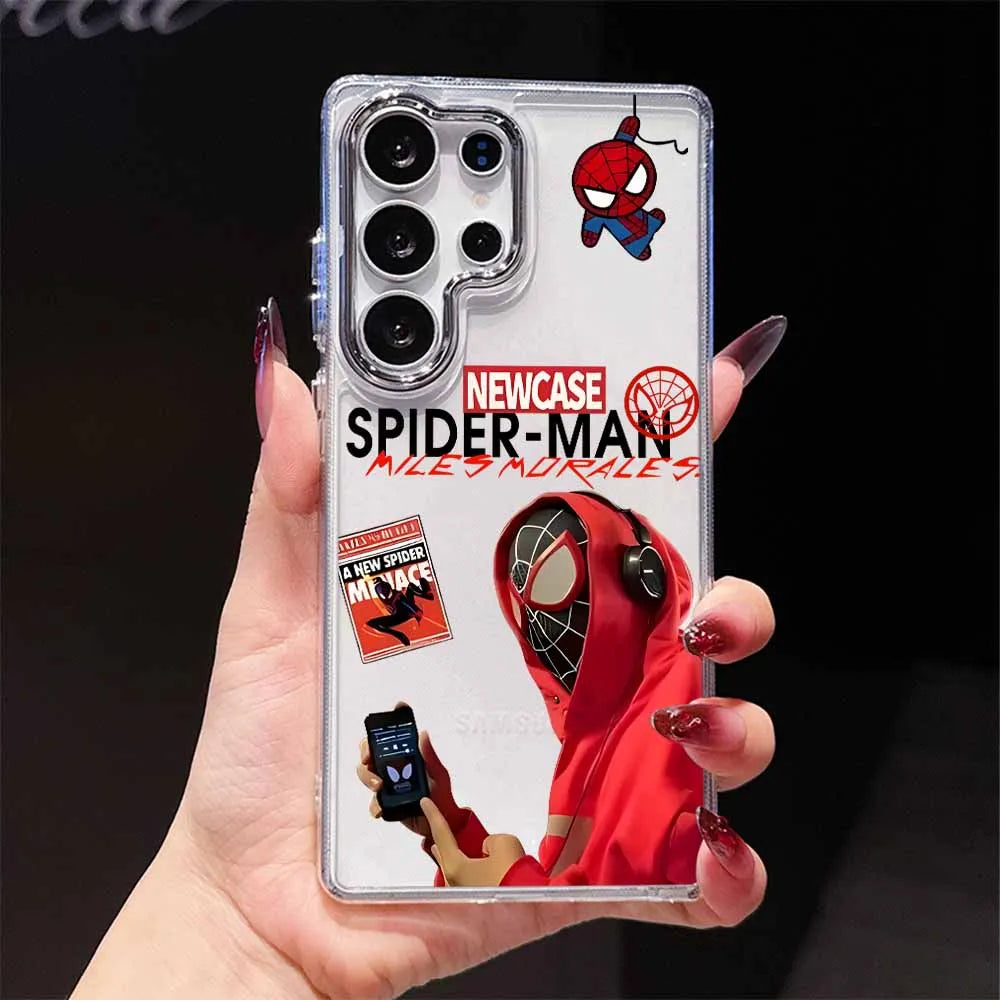 Spider-Man Anime For Samsung Galaxy S26 S25 EDGE S24 S23 S22 S21 S20 FE Ultra Plus Transparent Soft Phone Case
