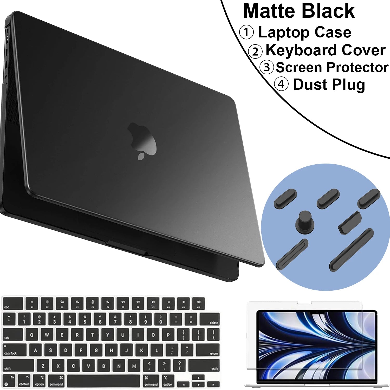 Matte Laptop Case For MacBook Air 13.6 inch Case M5 M4 M3 M2 2026-2022 Release Model A3240 A3113 A2681,For MacBook Accessories