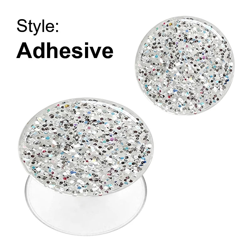 Glitter Phone Grip Socket Foldable Phone Holder Ring Holder With Adhesive for Iphone 17 16 15 14 13 Samsung Grip Tok Bracket