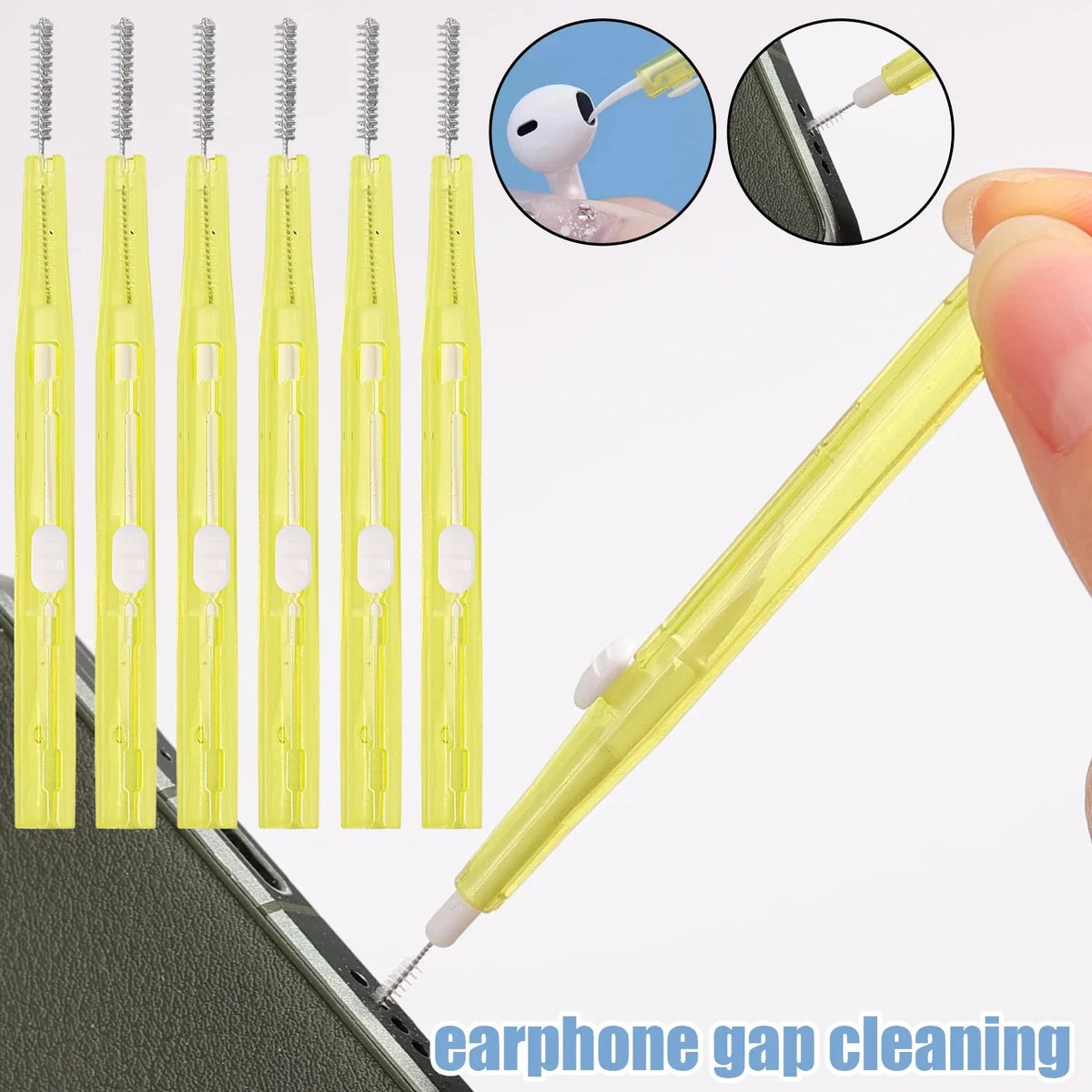 2 in 1 Double-end Adjustable Phone Speaker Cleaning Brush for Earphone Earbuds Cleaner Kit for IPhone Samsung Keyboard Brushes