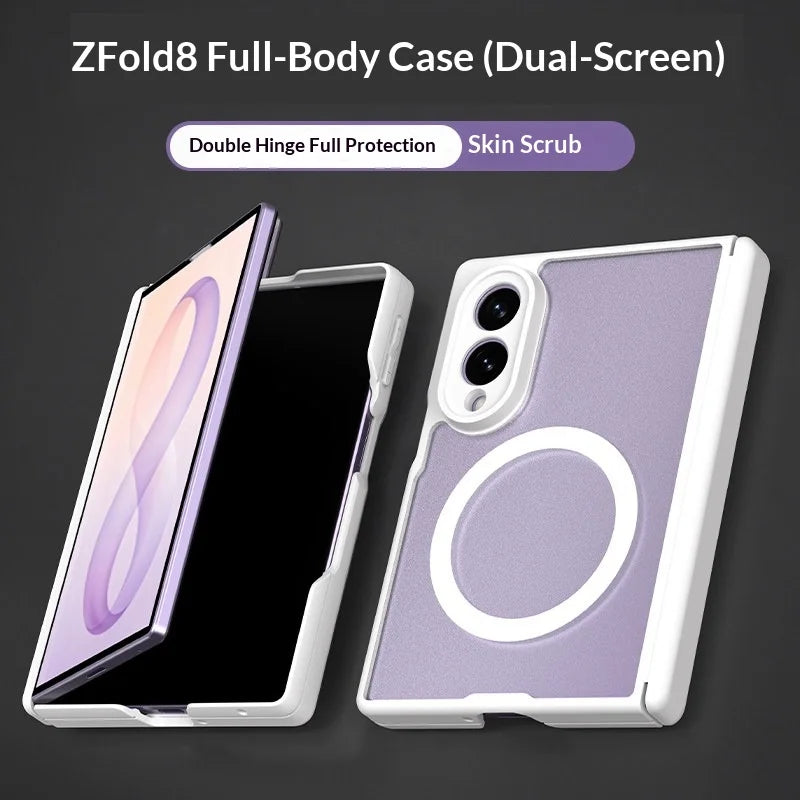 For Samsung Galaxy Z Fold 8 Case Translucent Hard For Magsafe Magnetic Hinge Protection Cover For Samsung Z Fold 8 Wide