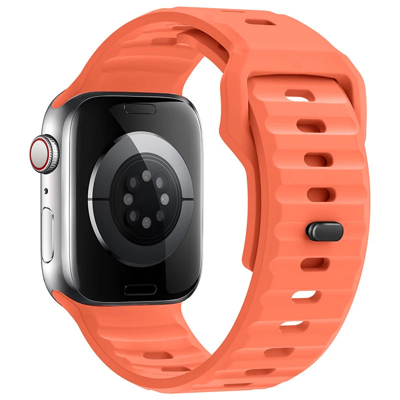 Silicone Strap For Apple Watch Bands 46mm 45mm 44mm 42mm 40mm 41mm 38mm Sport Correa Bracelet iWatch Series 12 11 10 9 SE 8 7 6