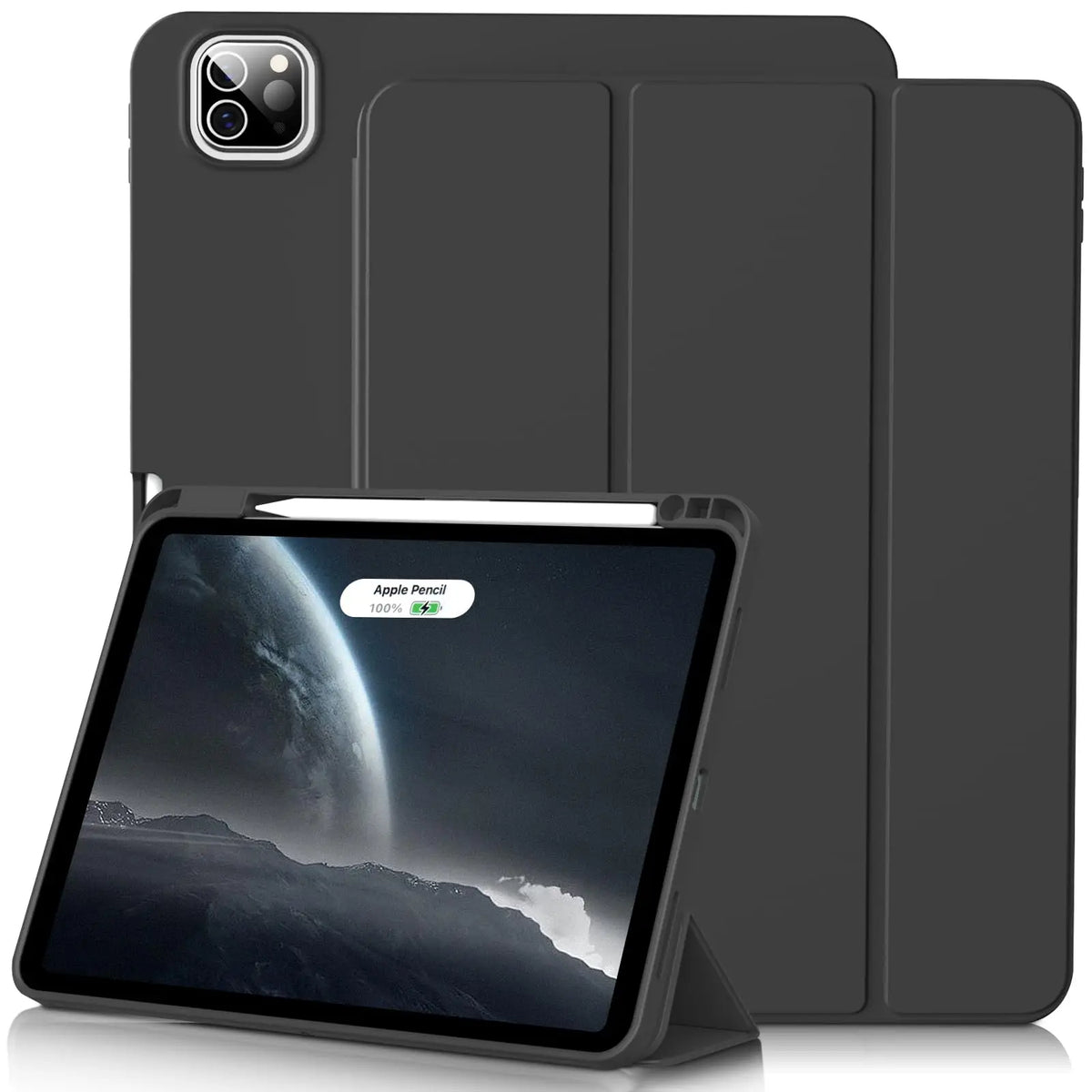 Pencil Case for iPad Air Pro 10.9 11 12.9 13 A16 10th 11th Generation Air 4 5 6 7 Trifold Stand Flip Cover With Pencil Holder