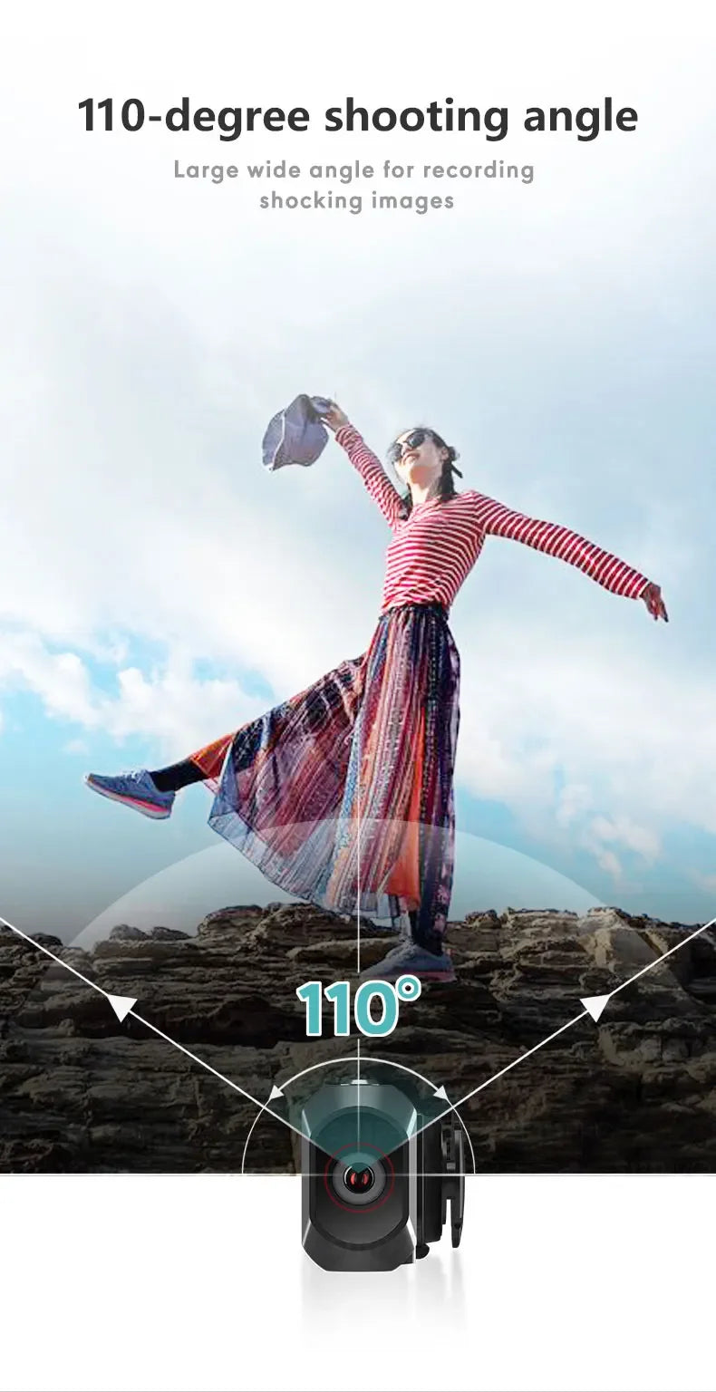 S111PRO 110° Wide Angle Head Camera 21g Ultra-Light Wearable Camcorder for Vlog Outdoor Sports
