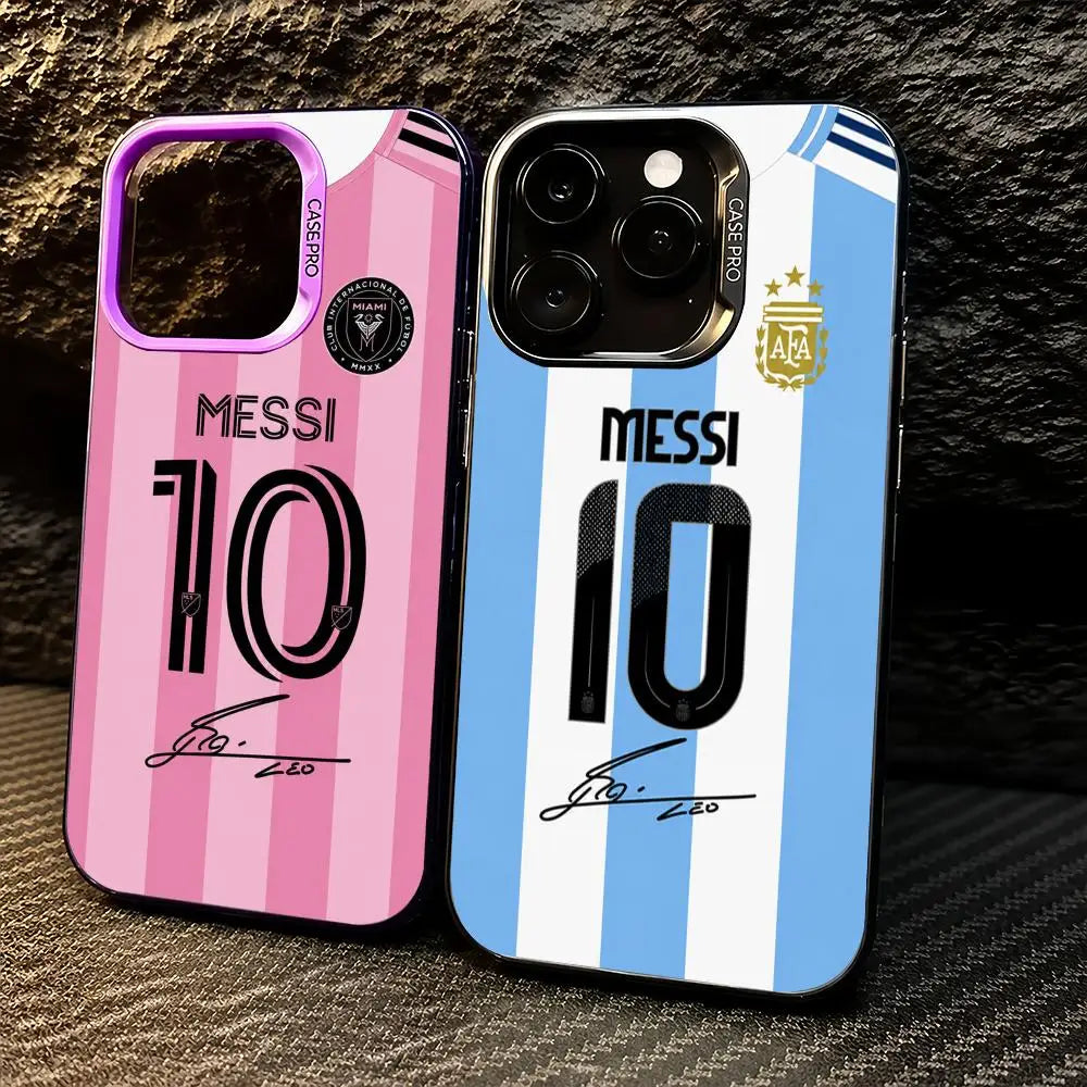 1 Football Star Messi #10 Logo Phone Case iPhone 11/12/13/14/15/16/17 Pro Max Color Gradient TPU Slim Shockproof Case