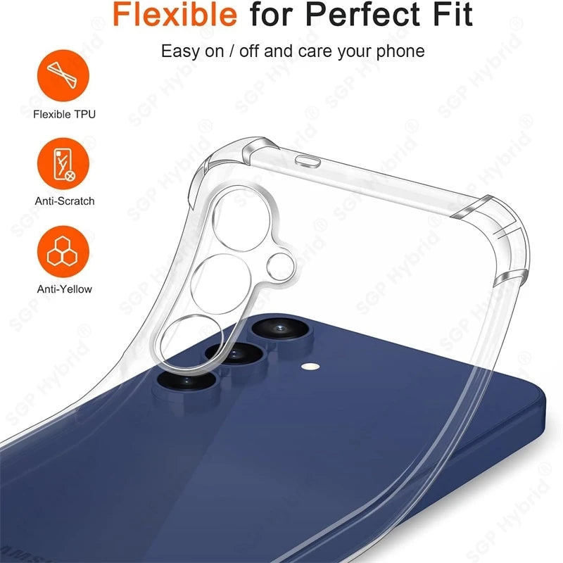Shockproof Clear Silicone Soft Case For Samsung Galaxy S25 FE 5G Back Cover Shell On SamsungS25FE GalaxyS25FE Ultra-Thin S25FE