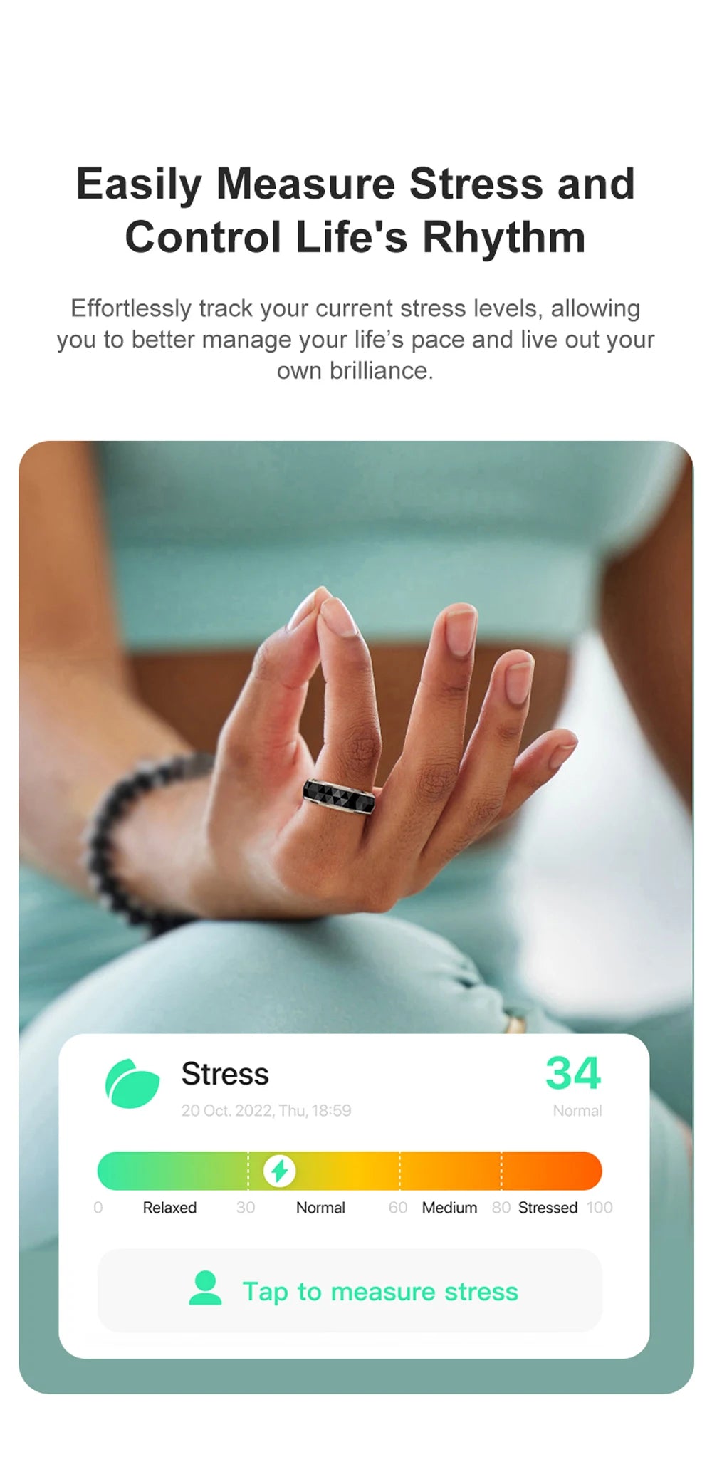 2024 COLMI R11 Smart Ring, Fidget Spinner Anxiety Relieve Ring with Charging Case for Men, Health Sleep Monitor, 5ATM Waterproof