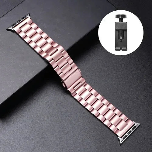 Stainless Steel Strap For Apple Watch Ultra 4 3 2 49 45 41 40 46 38 42 44mm Metal band Bracelet For iWatch Series SE 11 12 9 8 7