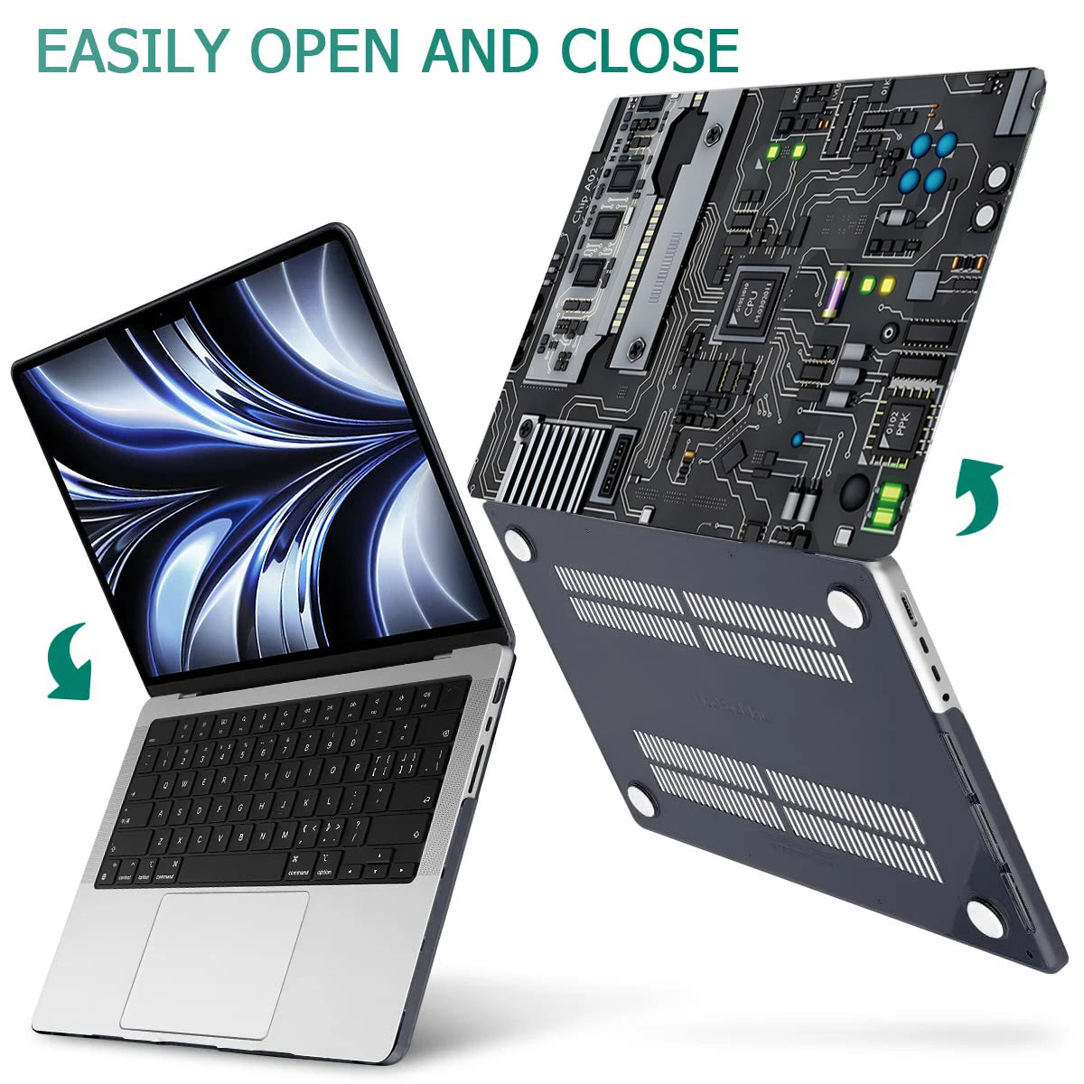 New Mechanical style  Plastic Laptop Case for MacBook Air 15 13 case A2681 A1466 A1369  M2 2023  Pro13 A1932 A2179A2338 A2337