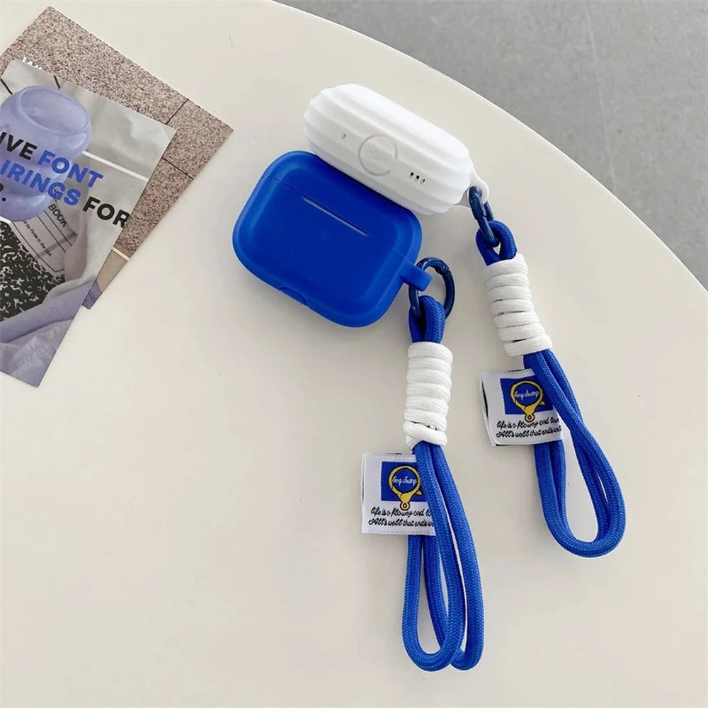 Klein Blue Snow White Solid Color block Silicone Earphone Case For AirPods pro 2 Bluetooth Charging Box Cover For AirPods 2 3 4
