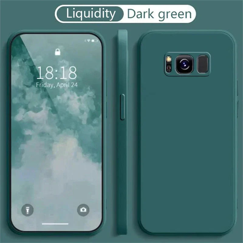 Simple Silicone Phone Case for Samsung Galaxy S8 S9 S10 S20 S21 S22 S23 S24 S25 FE Plus Camera Protective Shockproof Back Cover