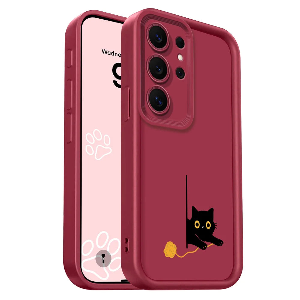 Panicked Cats Phone Case For Samsung Galaxy S26 S25 S24 S23 S22 S21 S20 FE Plus Ultra 5G Staircase Soft Cover