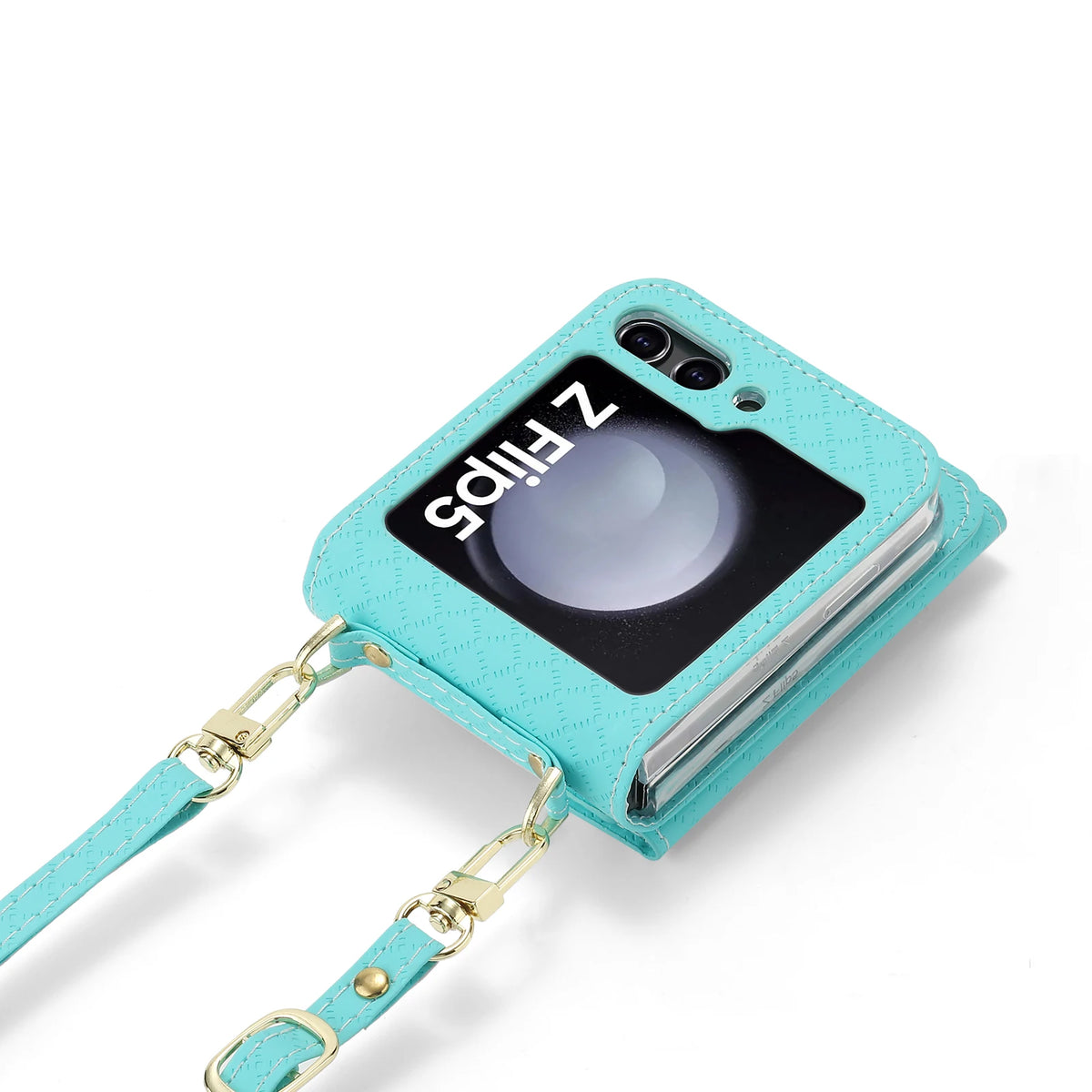 Zipper Leather Case For Samsung Galaxy Z Flip 8 7 FE 6 5 4 3 Flip8 Card Holder Wrist Strap Handbag Magnetic Folio Wallet Cover