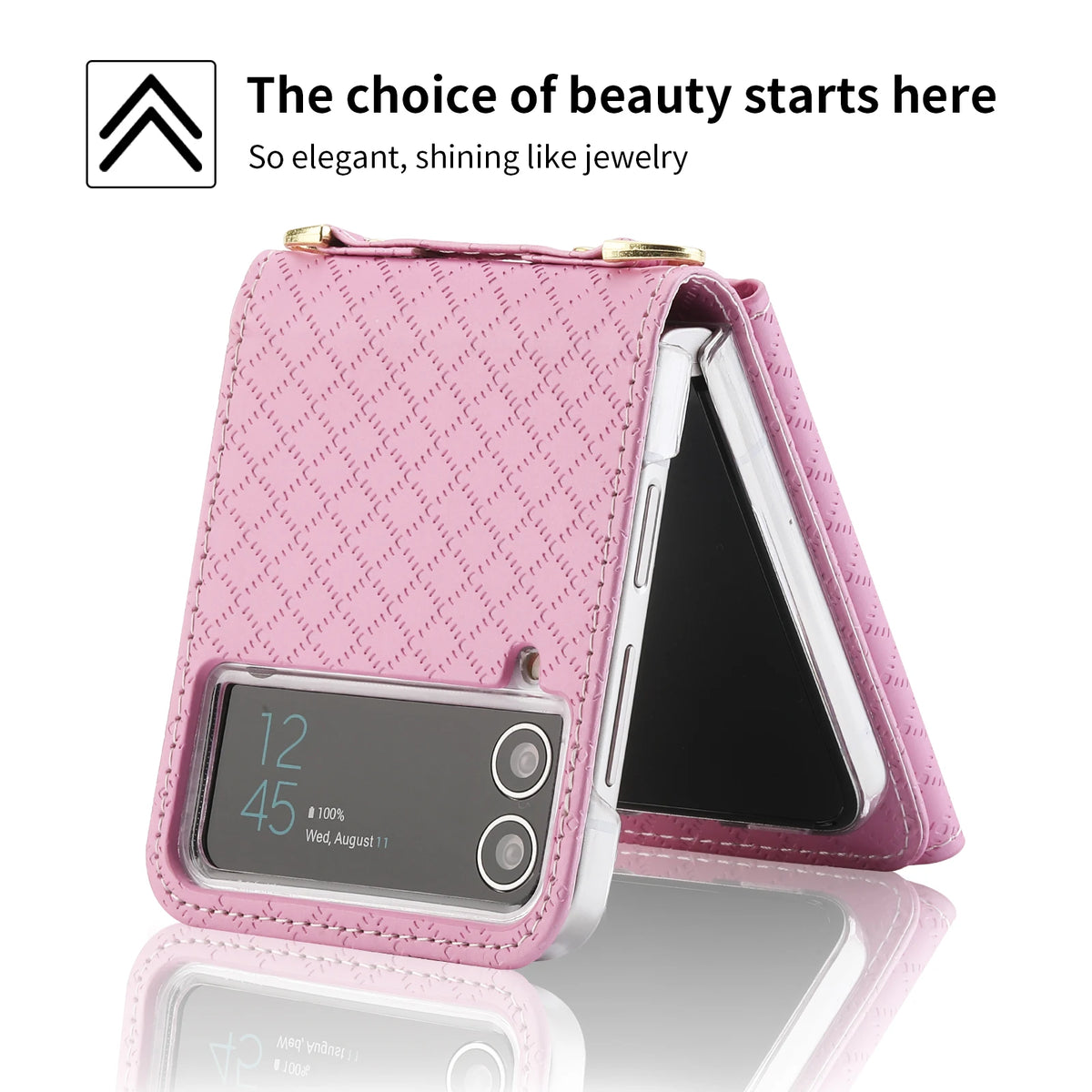 Zipper Leather Case For Samsung Galaxy Z Flip 8 7 FE 6 5 4 3 Flip8 Card Holder Wrist Strap Handbag Magnetic Folio Wallet Cover