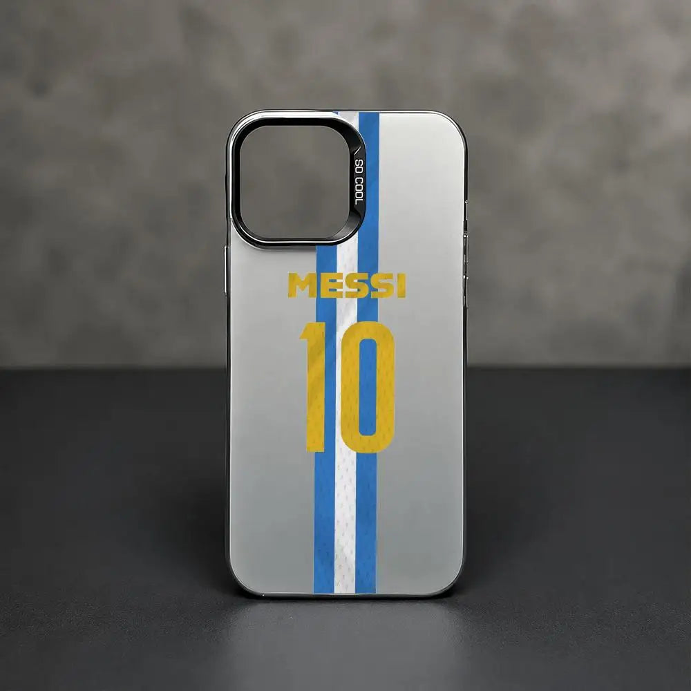 1 Football Star Messi #10 Logo Phone Case iPhone 11/12/13/14/15/16/17 Pro Max Color Gradient TPU Slim Shockproof Case