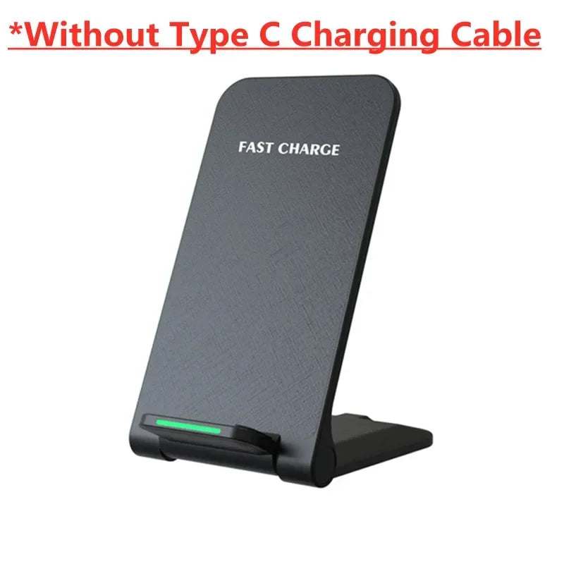 Wireless Charger Stand Pad for iPhone 17 16 15 14 13 12 Pro Samsung Xiaomi Phone Chargers Induction Fast Charging Dock Station