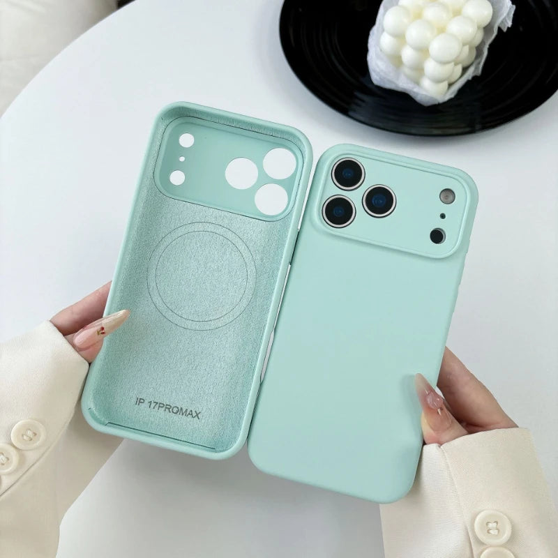 Magnetic Original Liquid Silicone Phone Case For iPhone 17 16 15 14 13 Pro Max 17Pro Air For Magsafe Wireless Cases Soft Cover