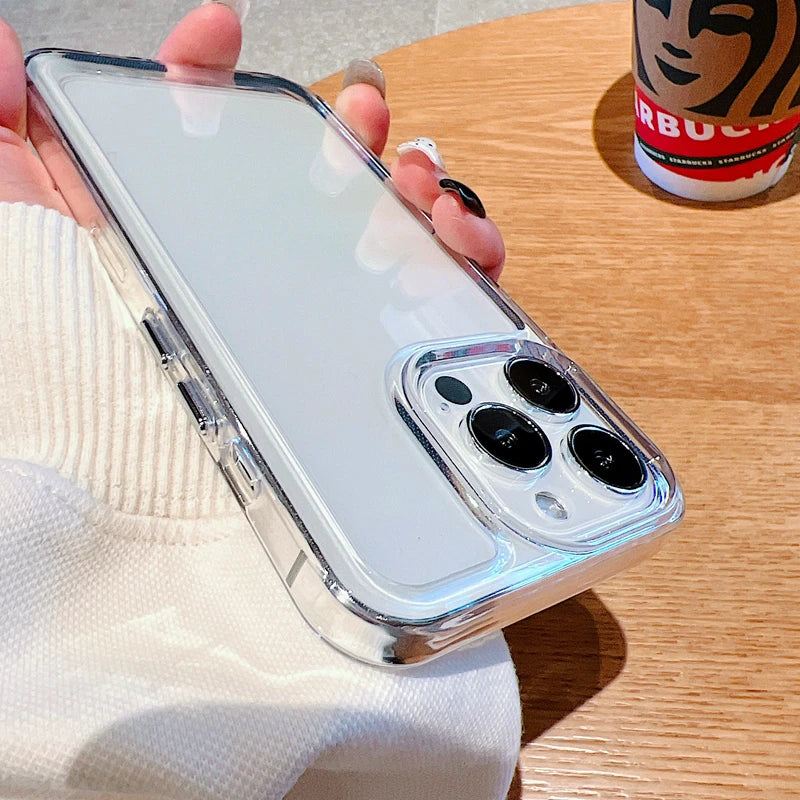Luxury Transparent Shockproof Armor Case for iPhone 17 Air 16 15 14 Plus 13 12 Mini 11 Pro Max Clear Bumper Hard Acrylic Cover