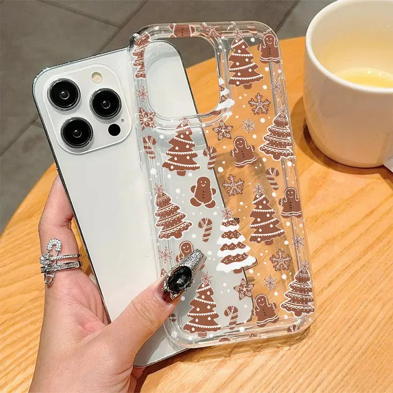 Case For iPhone 17 Case iPhone 16 Pro Max Luxury Cartoon Christmas Case for iPhone 15 14 13 12 11 XS X 7 8 Plus Shockproof Cover