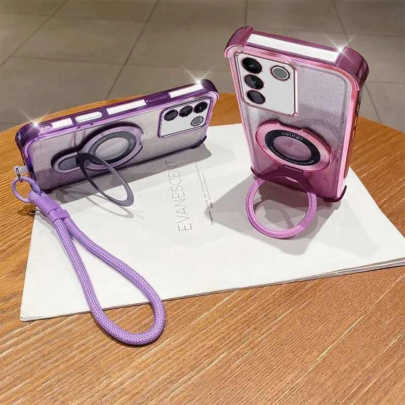 Strap Lanyard Magnetic Phone Holder Case For Samsung Galaxy S26 S25 edge S24 S23 S22 S21 S20 FE Ultra Plus Shockproof Cover
