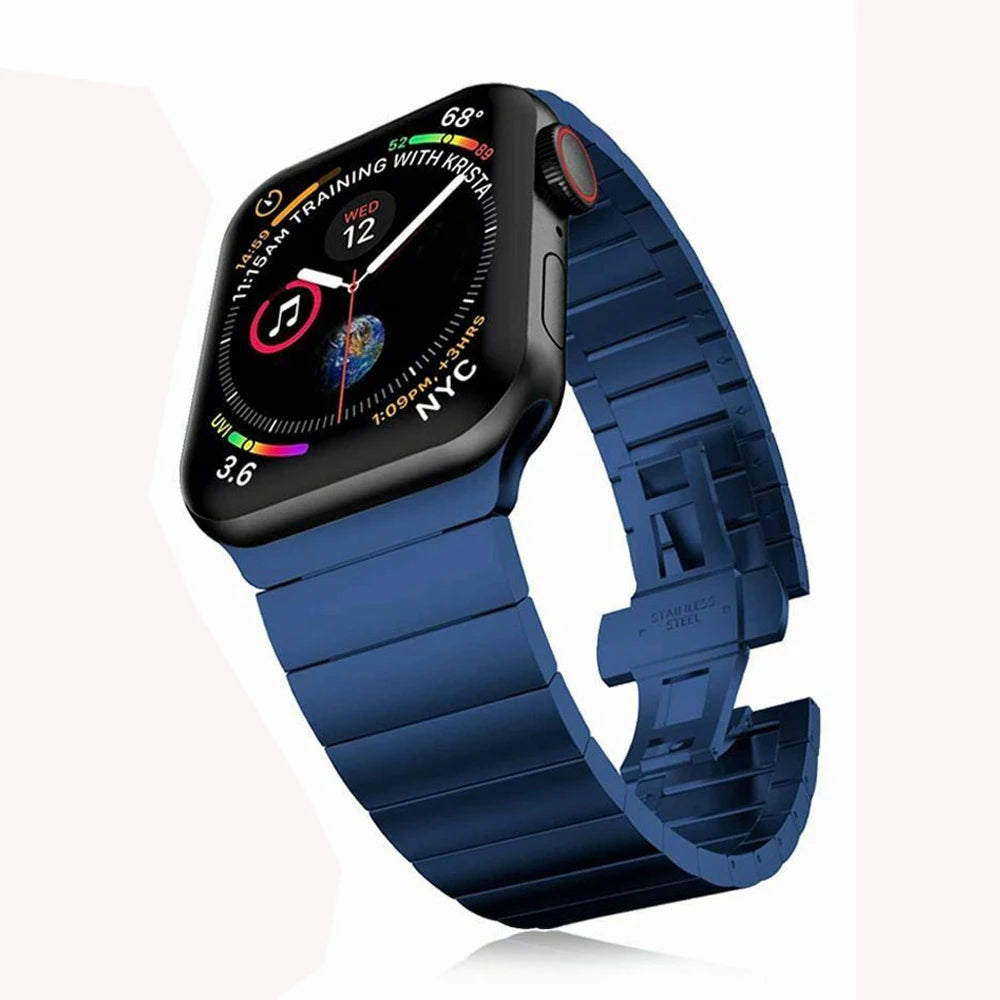 Metal Band For Apple Watch 46mm Strap Stainless Steel Watchband For Iwatch Series 12 11 10 Ultra 49mm 42/44/45mm Business Correa