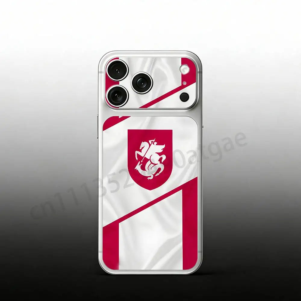 Georgia Flag For iPhone 17Pro/ProMax Battry Back Cover with Camera Decal Skin Rear Protective Sticker Film