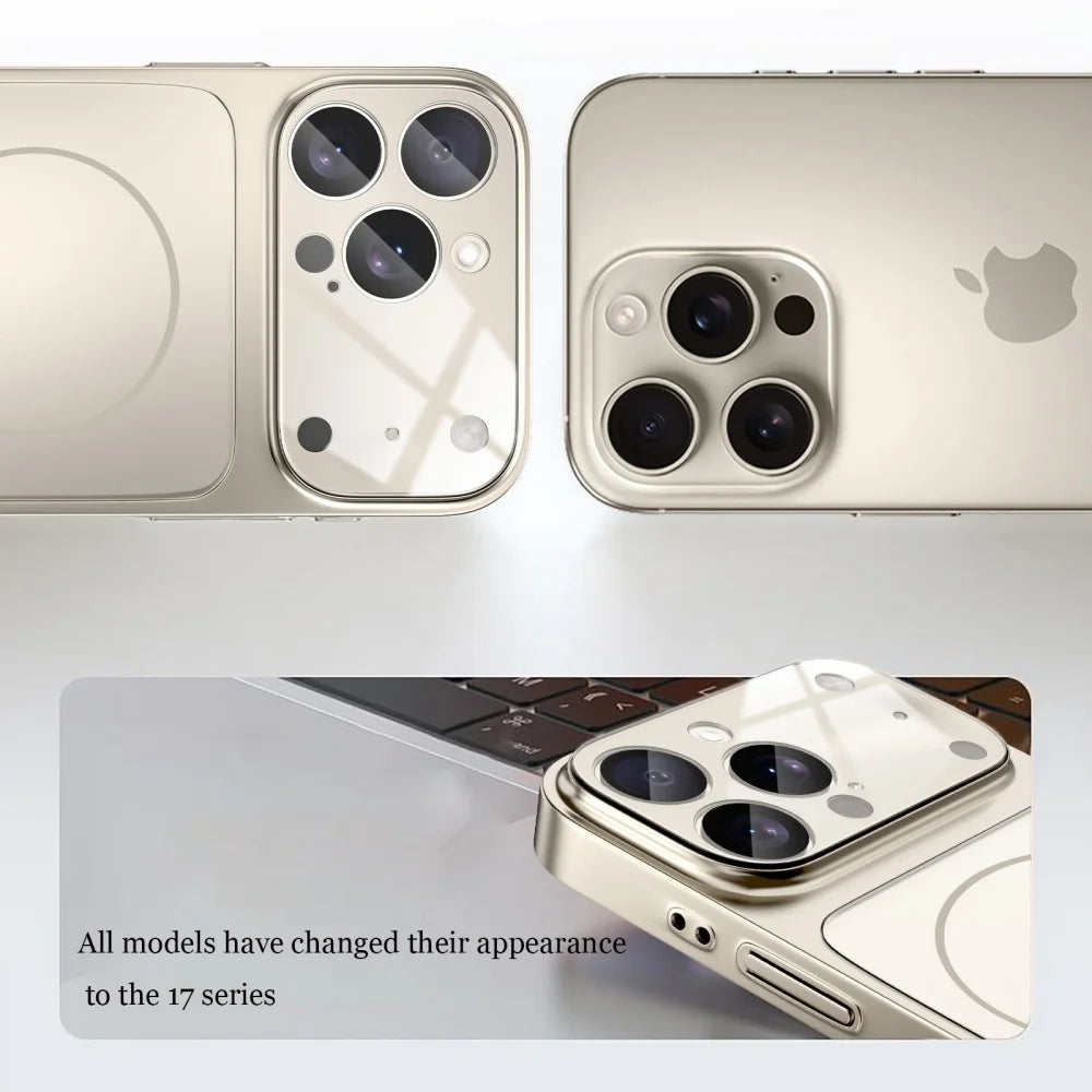 Original Glass Nano Matte Case For iPhone 17 Air 16 15 14 13 17 Pro Max 17Pro Magnetic For Magsafe Wireless Charging Armor Funda